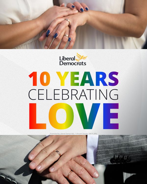 Today, we celebrate ten years of same-sex marriages taking place in England and Wales. Marriage for same-sex couples was a crucial step towards equality, and one that has touched so many lives for the better.