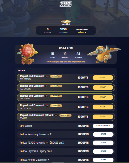 BestEarninTips's tweet photo. 🎉#Revolving_Games #Airdrop Confirmed $RCADE similar To $Mon Backed By Top #VCs🪂
💰25.5M Raised by #Polygon, #DapperLabs
👉Connect Twitter: https://t.co/kudSm1ohQK
🔹Use Invite 500 Points: aqibbst
🔹Complete All
$BUBBLE $TRIP @joinEveryworld $EVERY $PARAM $BLOCK https://t.co/bDtsWOYLiG