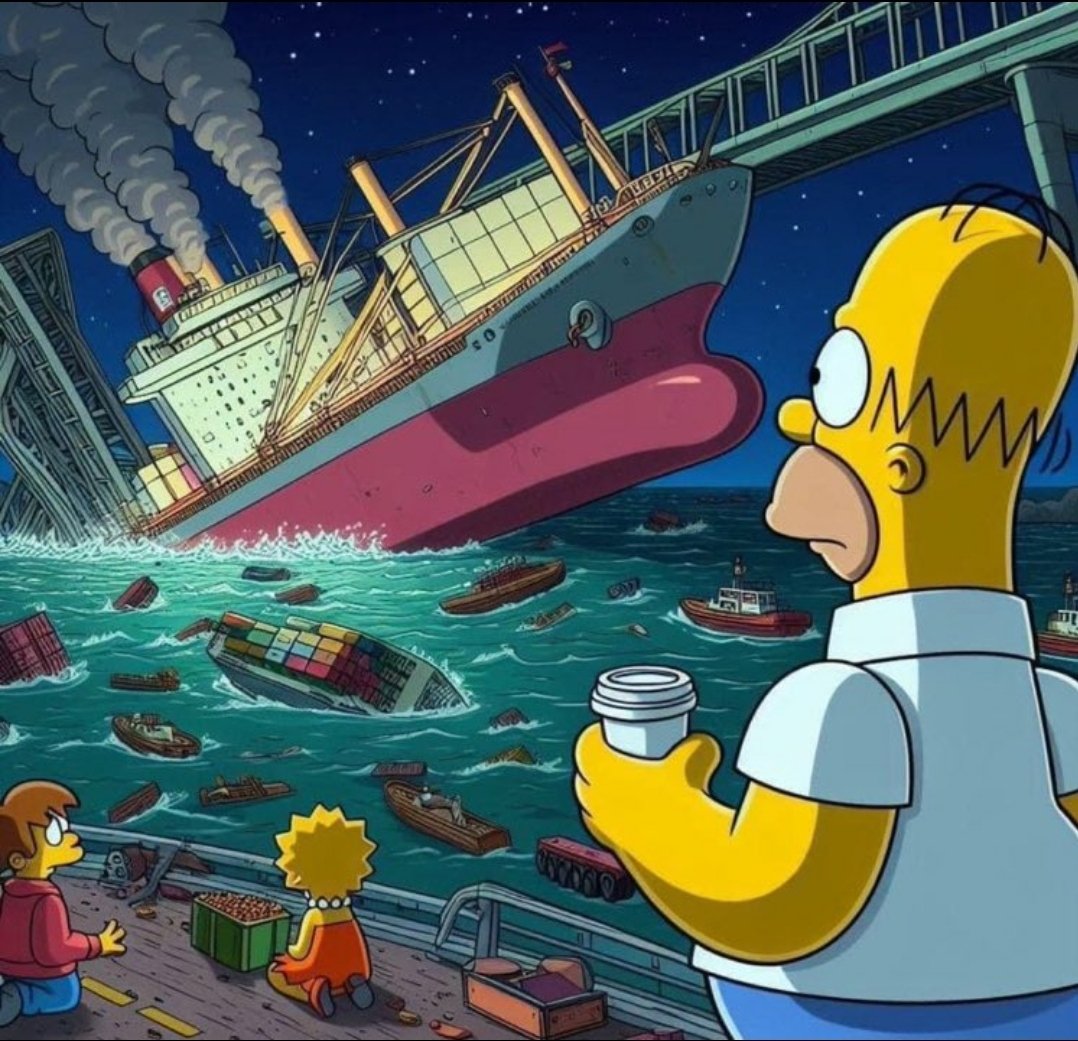 Bir “Simpsonlar” vakası daha. Köprüyü yıkan gemi… Konteyner gemisi ayrıntısına kadar bilmişler.