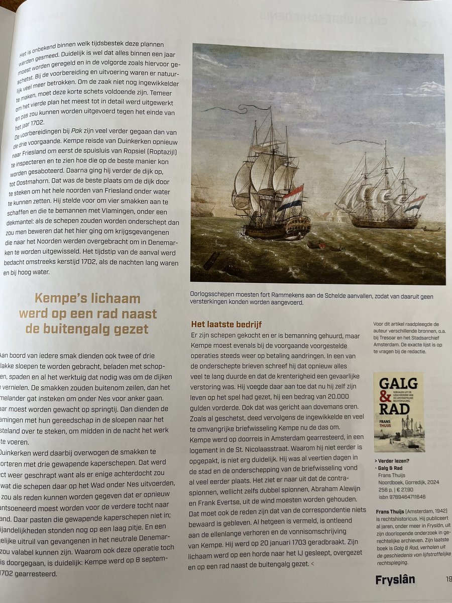 In de nieuwe <a href="/HTFryslan/">HTFryslan</a> mooi maritiem artikel van Amsterdammer Frans Thuys over Harlinger Kempe Duijf en de mislukte Franse complotten, oa om dijk bij Oostmahorn door te steken😱