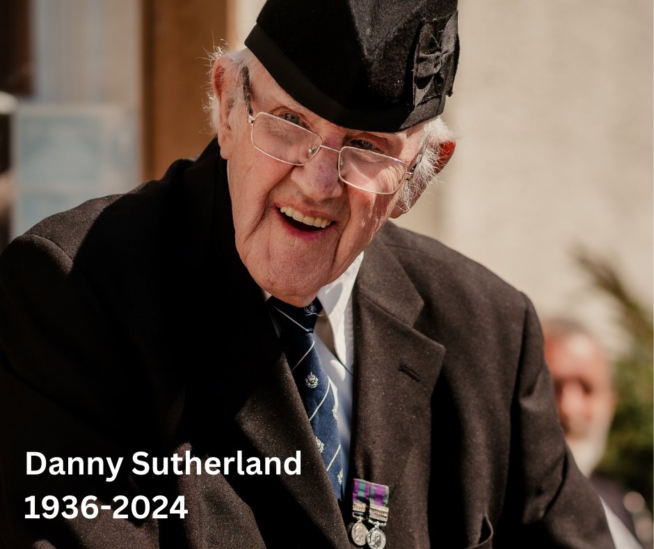 Today we say a final goodbye to Veteran Danny Sutherland, a former Colour Sergeant with The Royal Scots, who was a resident with SVR at Whitefoord House until last year, before he returned to Inverness to be with his family. Danny passed away on 9 March, aged 87. RIP Danny 💔