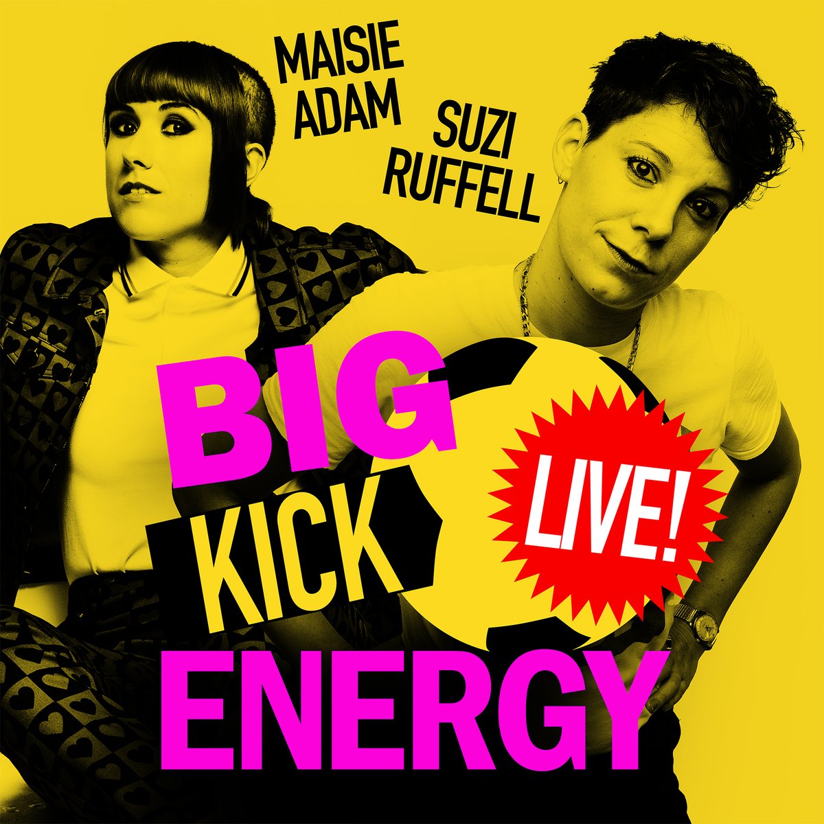 ⚡️Get ready, Big Kick Energy is coming to Liverpool !! Don't miss out on a night of fun, games, merch and much more as @MaisieAdam and Suzi Ruffell bring their podcast Live to Hangar34 Friday 5th April get your tickets NOW: tinyurl.com/yjrdy9hx