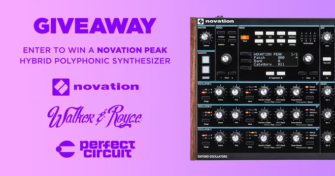 Last days to enter @Perfect_Circuit's giveaway and win a @WeAreNovation Peak Hybrid Polyphonic Synthesizer. Link: gleam.io/tKUpH/novation…

#giveaway #synth #PerfectCircuit #Novation