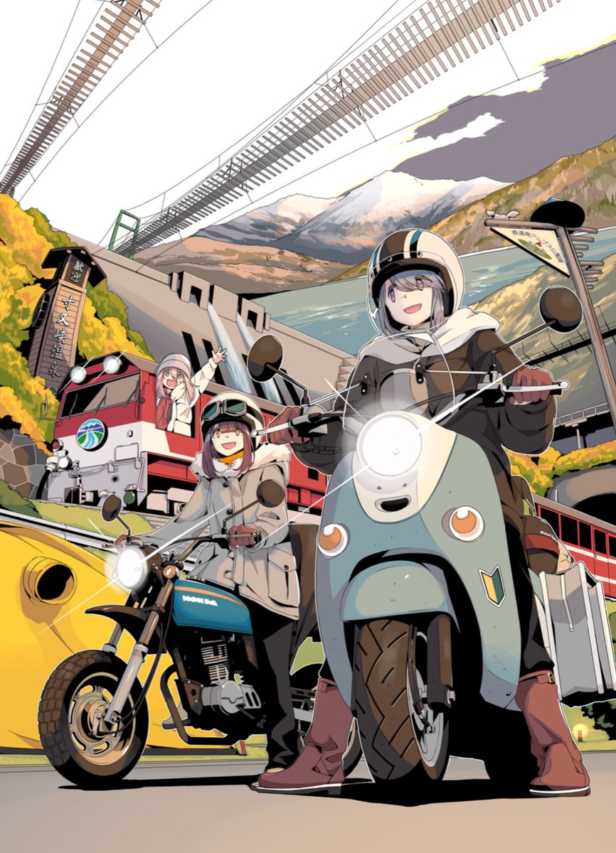 afro_2021's tweet photo. ついにアニメ『ゆるキャン△』SEASON3が今日から放送開始です。描かれることが告知されている大井川編といえばこのイラスト…、先日のAnimeJapan、フリューさんブースで撮った写真と合わせてどうぞ。 #100日あfろ絵 https://t.co/qxmeiDV1fs