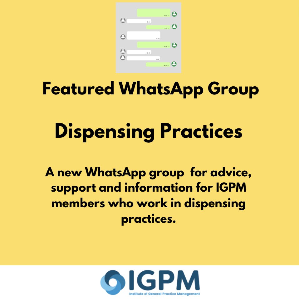 Access to WhatsApp groups is free to all Associate and MIGPM members, links can be found in the closed Facebook group, or email info@igpm.org.uk. #PMpower #IGPM #support