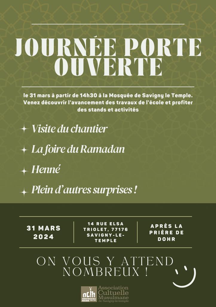 mosquee_savigny's tweet photo. 📢 journée porte ouverte dimanche 31 mars à partir de 14H30 @domes_minarets @mosqu_lieusaint @MelunMosquee @JulienVanC @Islametinfo @AuPaysDeNN
@masjidbox 
#Ramadan https://t.co/f4PNlICrMj
