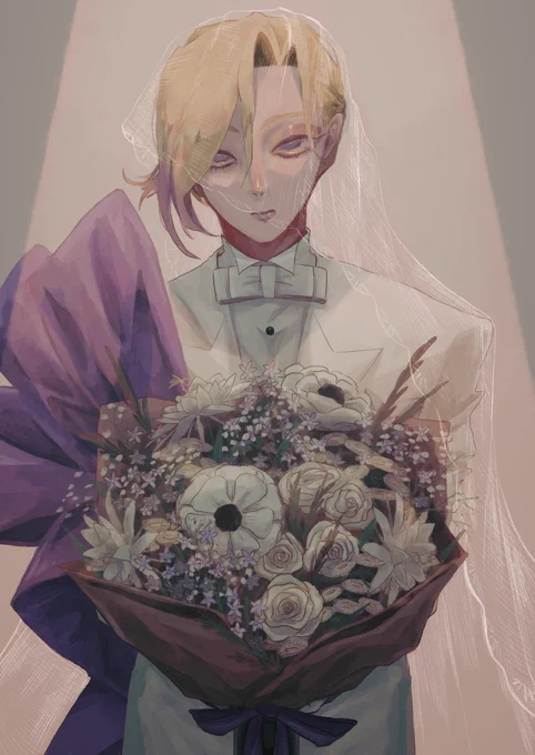 #ツイステ  #ツイステファンアート ヴィルの花嫁姿には何者にも変え難い魅力がある… 