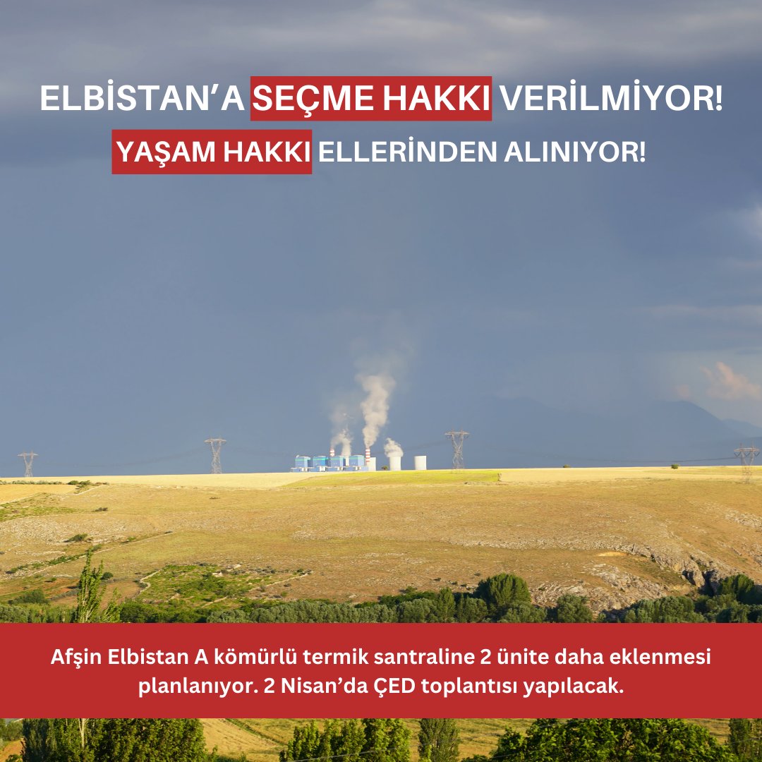 Afşin A kömürlü termik santraline 688 MW kapasiteye sahip 2 ünite daha eklenmesi planlanıyor. 

 İki yeni ünite 1.900 erken ölüme neden olacak. #AfşinElbistanaSesOl 

✍️ change.org/TermiksizAfsin…

@saglikbakanligi @drfahrettinkoca @csbgovtr @mehmetozhaseki