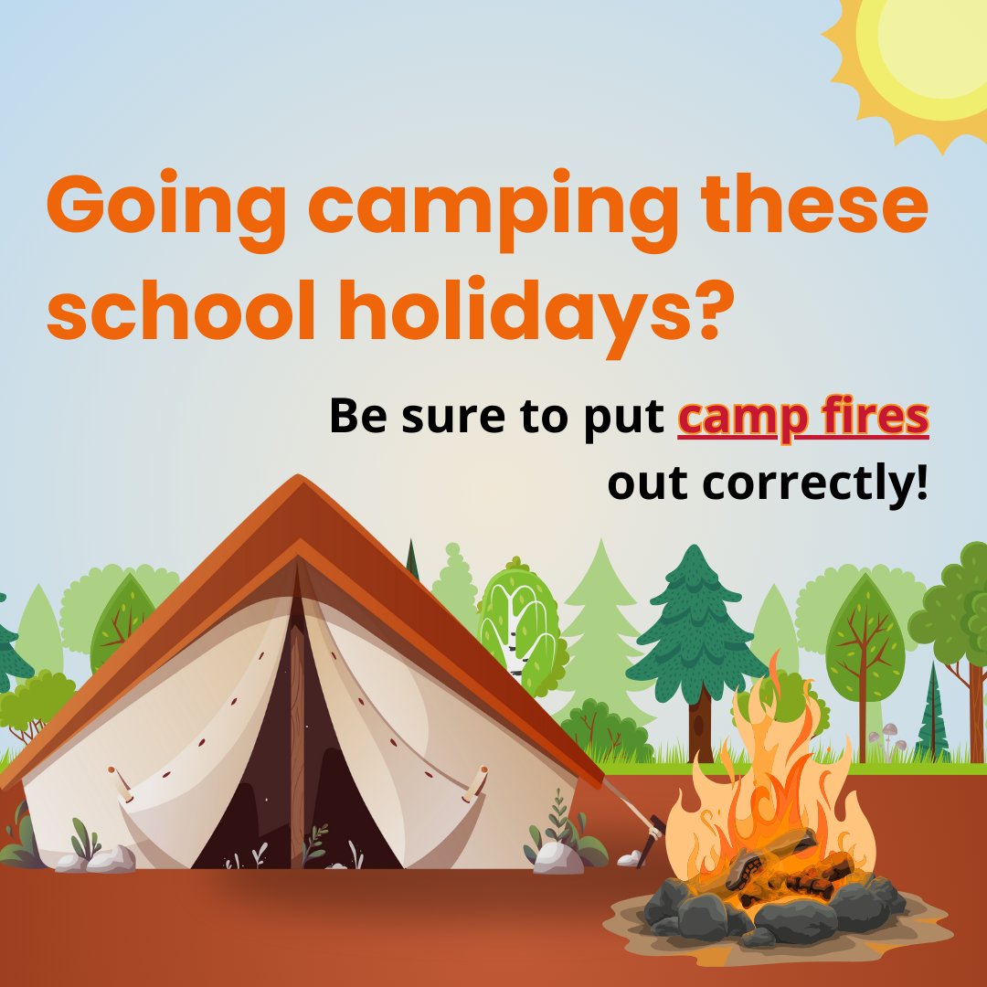 Going camping this Easter? Remember to put campfires out properly! In 2023, 88 kids were treated at the Queensland Children's Hospital for campfire, coal or firepit burns 🔥. Always put out campfires with water💦, not sand or dirt. Buried coals can stay as hot as 100°C for 8hrs.