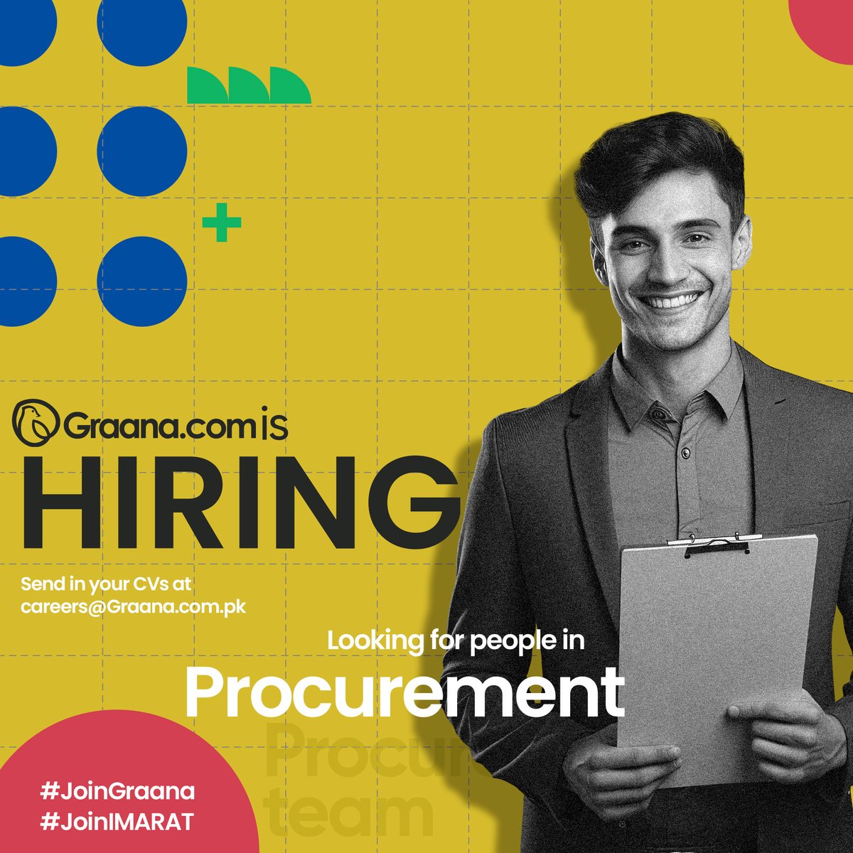 Join the Procurement Team at Graana.com! We're looking for individuals skilled in sourcing the best for our projects. #ProcurementJobs #JoinGraanadotcom