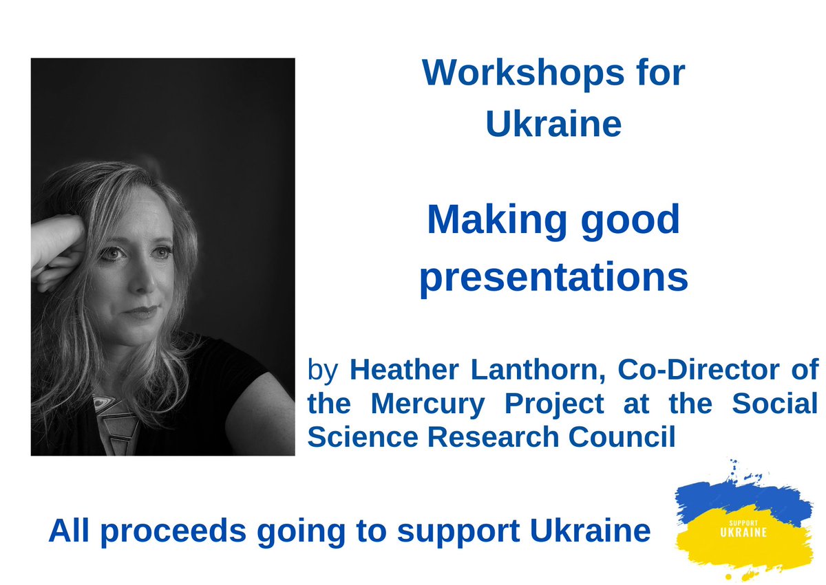 ❗️Our next workshop will be on April 4th, 6 pm CEST, titled Making good presentations! Register or sponsor a student by donating to support 🇺🇦! Details: bit.ly/3wBeY4S Please share! #EconTwitter #AcademicTwitter