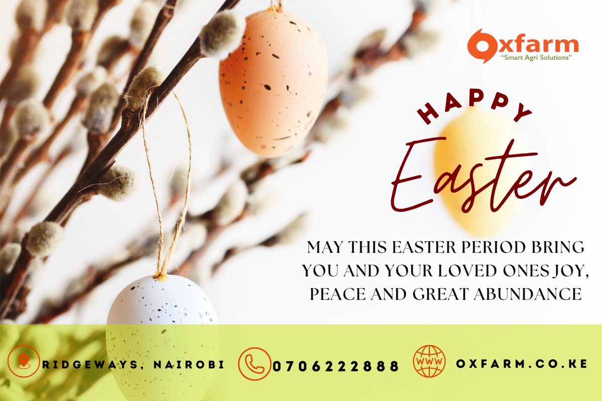 Happy Easter to our cherished clients! As we mark this occasion of love and new beginnings, may it bring abundant blessings, prosperity, and endless happiness to you and your loved ones. Warmest wishes, OxfarmAg.