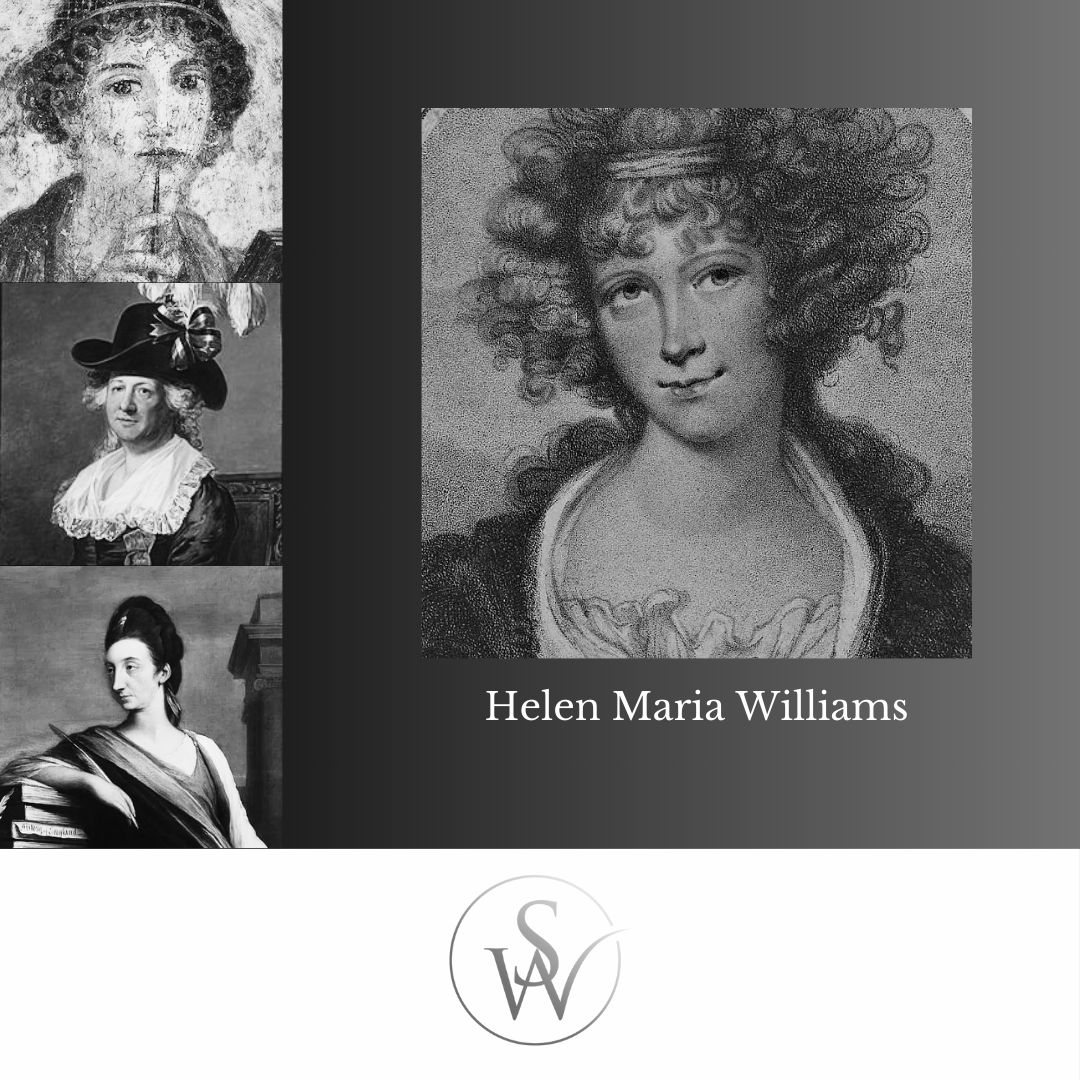 Helen Maria Williams (1762-1827) wrote novels and published some letters. MW admired her style and was inspired by Williams to write her own View of the French Revolution. Click on the link in our bio to learn more about Williams #WollstonecraftSociety #HumanRights