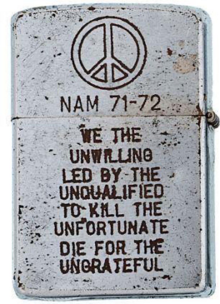 FXMC1957's tweet photo. PHOTO OF THE DAY. A US soldier's Zippo lighter from the Vietnam War (1972). 📷google images https://t.co/KWtjlAmk98