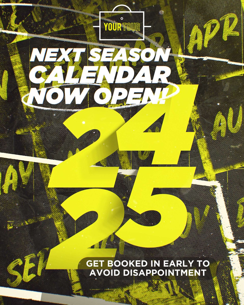 LLSYourTour's tweet photo. Our 24/25 Calendar is now Open!! 🗓️🤩

Our previous Calendar sold out so get in early to avoid disappointment. DM us or fill in the contact us form on the website to find out more information 💻📩

🟡⚫️

#footballtours #yourtour #newseasoncalendar #getbookedin https://t.co/nFynhUxTs2