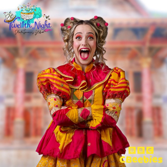Rise and shine - it's Cbeebies time! Make sure you watch Anna Soden @annaamabel as Feste in Twelfth Night @The_Globe at 9am Fri 29th March and then on @BBCiPlayer