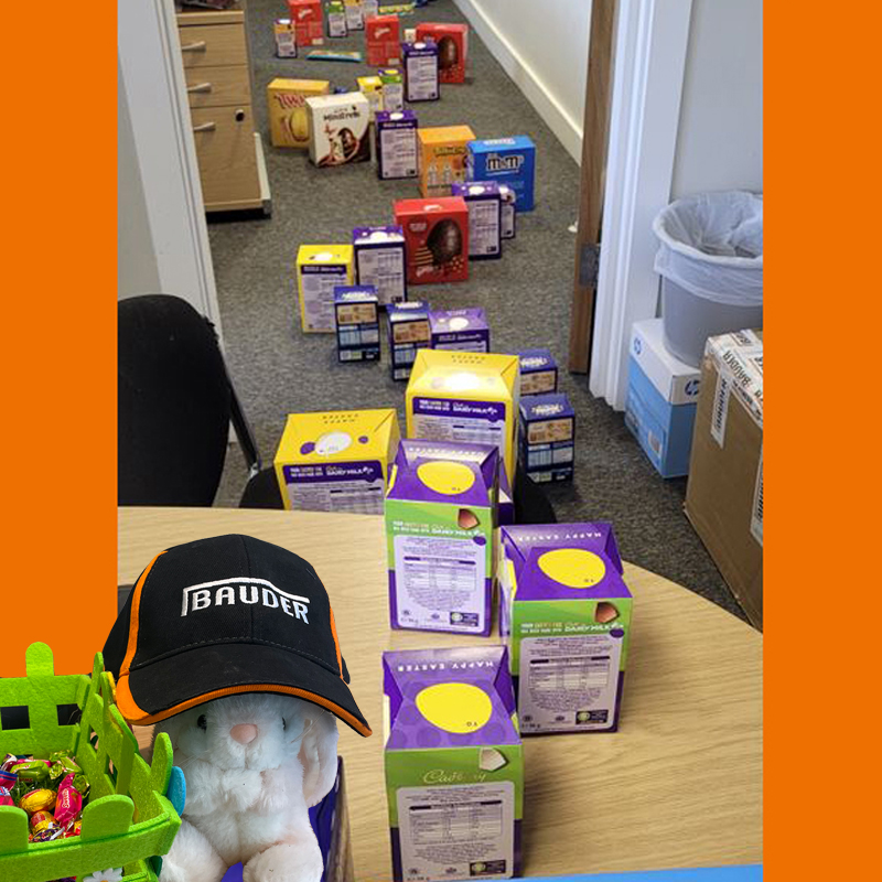 Bauder partnered with a local recruitment company, supporting their initiative, by donating Easter eggs to Ipswich Hospital children's ward. The Bauder office will be closed for the extended bank holiday weekend, reopening on Tuesday 2nd May. Wishing you all a Happy Easter!