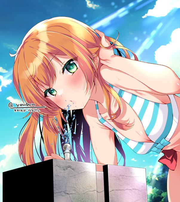 水飲み場で俺くんの視線に気付いた遥さん#Skeb #ツインパ #ハルカッ 