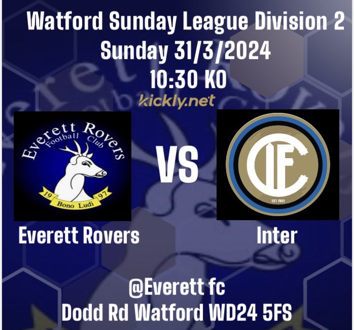 This Sunday sees us host @InterFCWatford - come down and support the teams @WSFL55 @everettrovers
