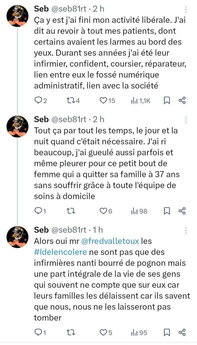 chamoMarseille's tweet image. Clap de fin d'un infirmier libéral

@Idelencolere @sedatif @GiletBlancSante @GabrielAttal @CaVautrin @fredvalletoux @fadila_khattabi @stephanie_rist @agnesfirmin @ThomasFatome @MCazeneuve @damienmaudt @yannickneuder @ConvergenceInf @Sniil1 @FNIofficiel @SyndicatONSIL @infinidels