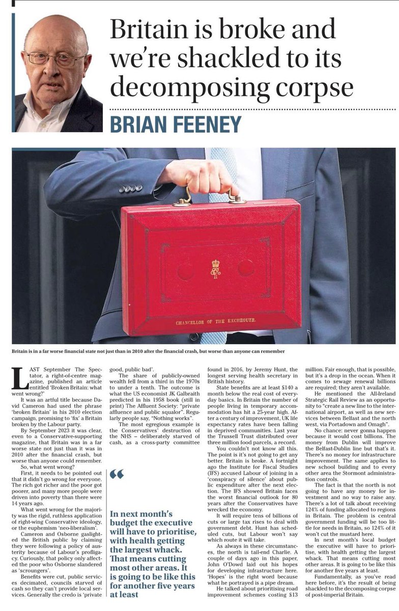 🚨Whether you are nationalist, unionist or other. No matter your background, it is abundantly clear that as a society and an economy we are on a downward trajectory 🚨Health, infrastructure, education won’t be properly resourced 🚨Our working families are moving towards poverty