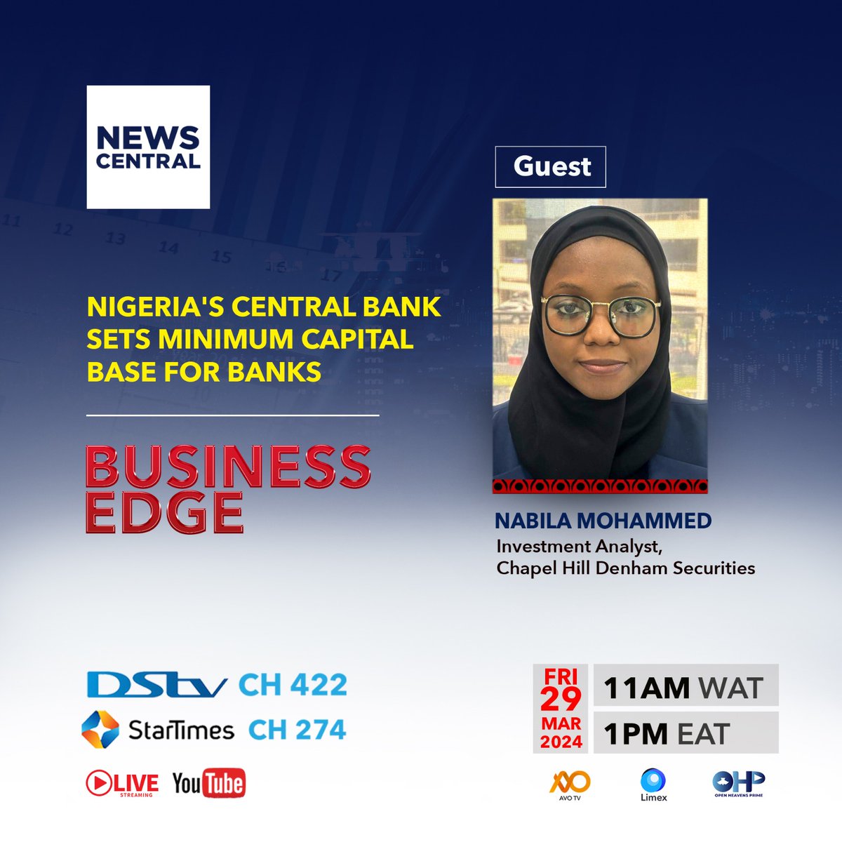The Central Bank has announced new capital thresholds for Nigerian banks, requiring international, national, and regional banks to maintain minimum share capital of N500 billion, N200 billion, and N50 billion, respectively. On Business Edge today we will be having Nabila…