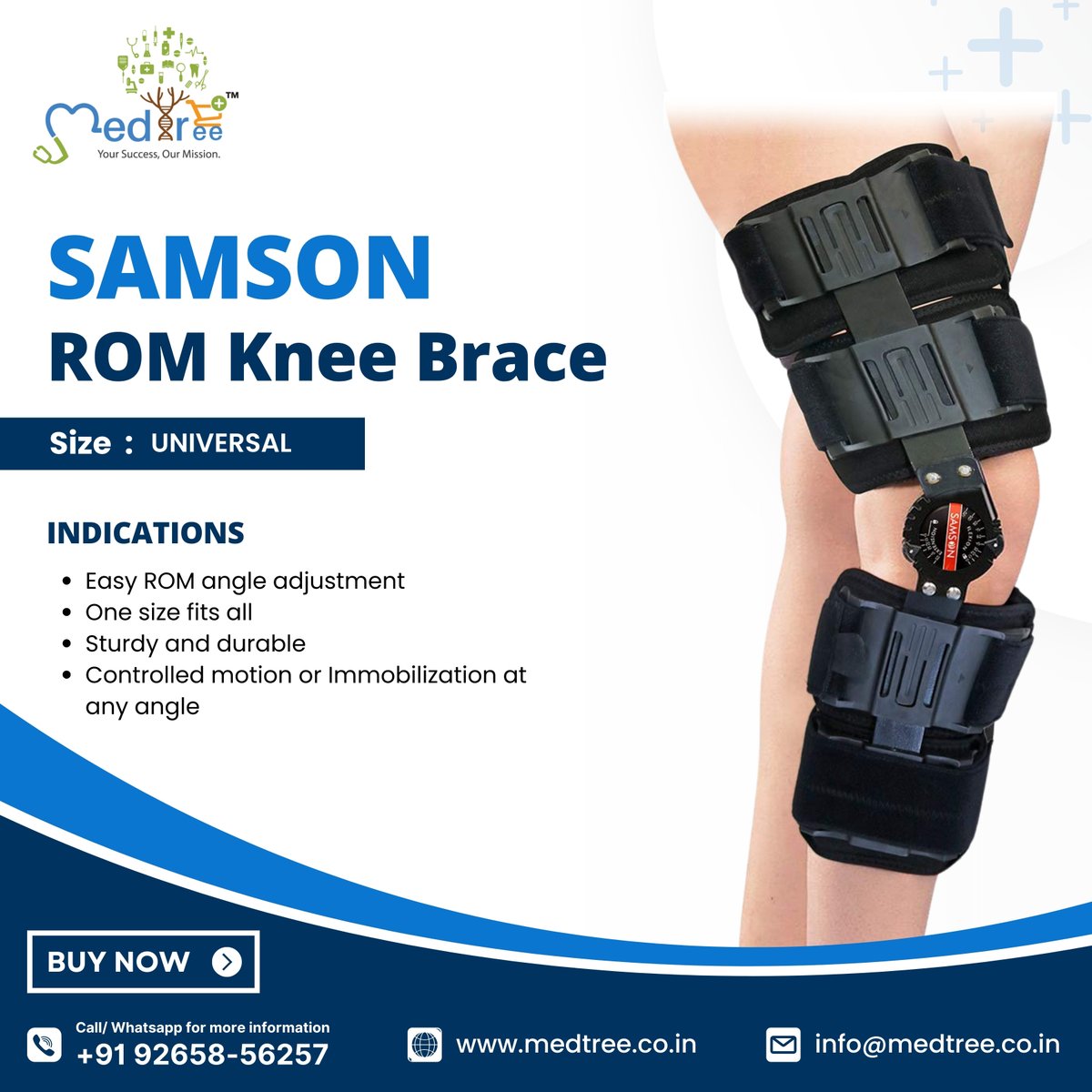 Samson ROM Knee Brace
Buy Now: medtree.co.in/product/rom-kn…

#romkneebrace #kneebrace #kneepain #knee #samsonorthotics #adjustablekneebrace #kneejoints #orthopaedics #kneecare #braces #OrthopedicCare #MedTree #medtreeindia