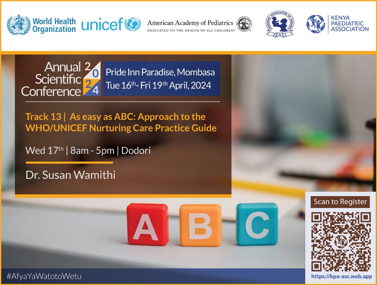 Come hear from global experts on how to increase adult human capital and economic productivity by ensuring healthcare systems are supportive of nurturing care. #buildingcapacity #heathcareworkers #ECD Register today: kpa-asc.web.app #AfyaYaWatotoWetu