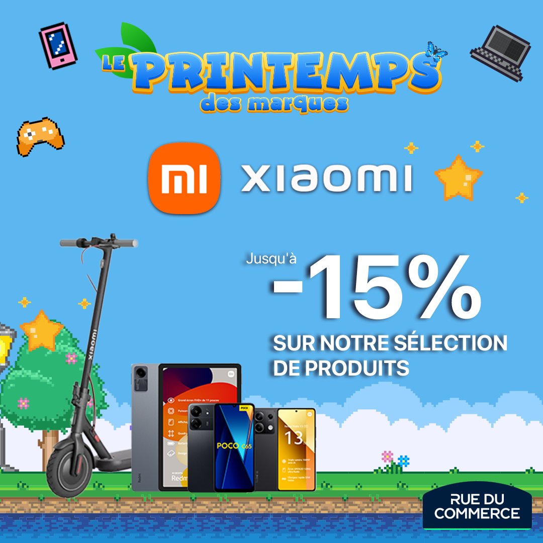 #Printemps des marques de Rue du Commerce : Aujourd'hui, c'est @XiaomiFrance qui nous régale avec des offres irrésistibles sur une sélection de tablettes, smartphones et trottinettes bit.ly/3xglhyS