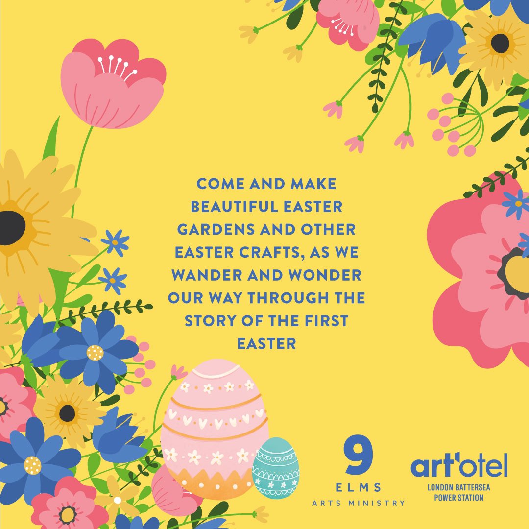 Easter Wonderland - Today @artotel @BatterseaPwrStn 2pm. Crafting Easter Gardens, Easter Crowns, Stained Glass Crosses, Easter Egg Decorating, Easter Baskets & Easter Story! Come and wander & wonder your way through through the story of the first #Easter in this free event!