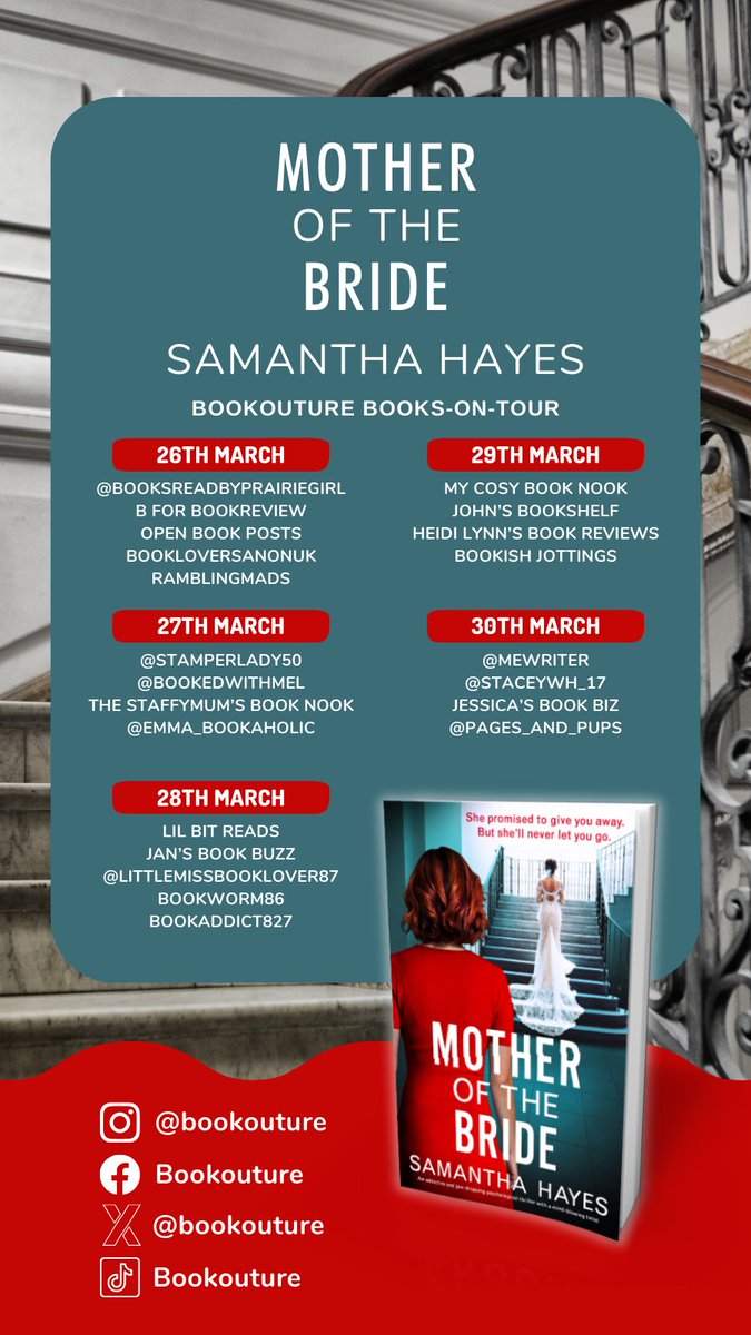 This weekend, lose yourself in this compulsively readable and twisted #thriller by @samhayes #MotheroftheBride published by @bookouture. Read the @BookishJottings review here: bookishjottings.com/2024/03/29/mot… @sarahhardy681