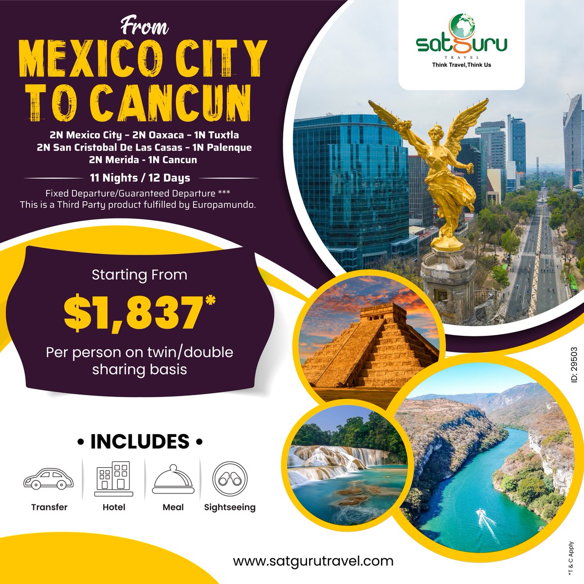 'Embark on an unforgettable journey with SatguruTravel's USA & Mexico package, or indulge in the charm of Europe . visit: satgurutravel.com/exclusive-offe… . . . . . #usa #maxico #europe #travelcompany #travel #holiday #holidaypackage #trip #tour #satgurutravel