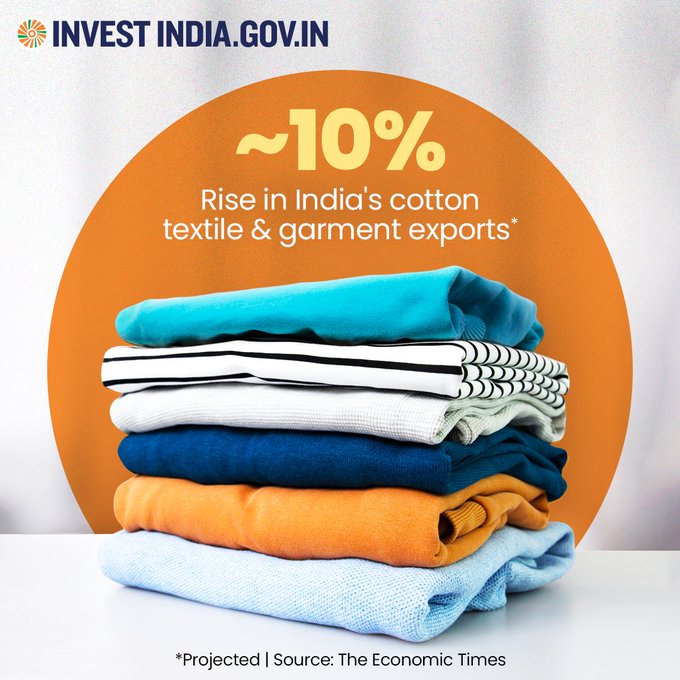#NewIndia is among the world's largest consumers & producers of cotton. Know more: bit.ly/textiles-appar… #InvestInIndia #Textiles @USISPForum @USCSIndia @USIBC @USChamber @CGI_Atlanta @cgihou @USAmbIndia @IndianEmbassyUS @USAndIndia @SandhuTaranjitS @AmchamIndia @CGISFO