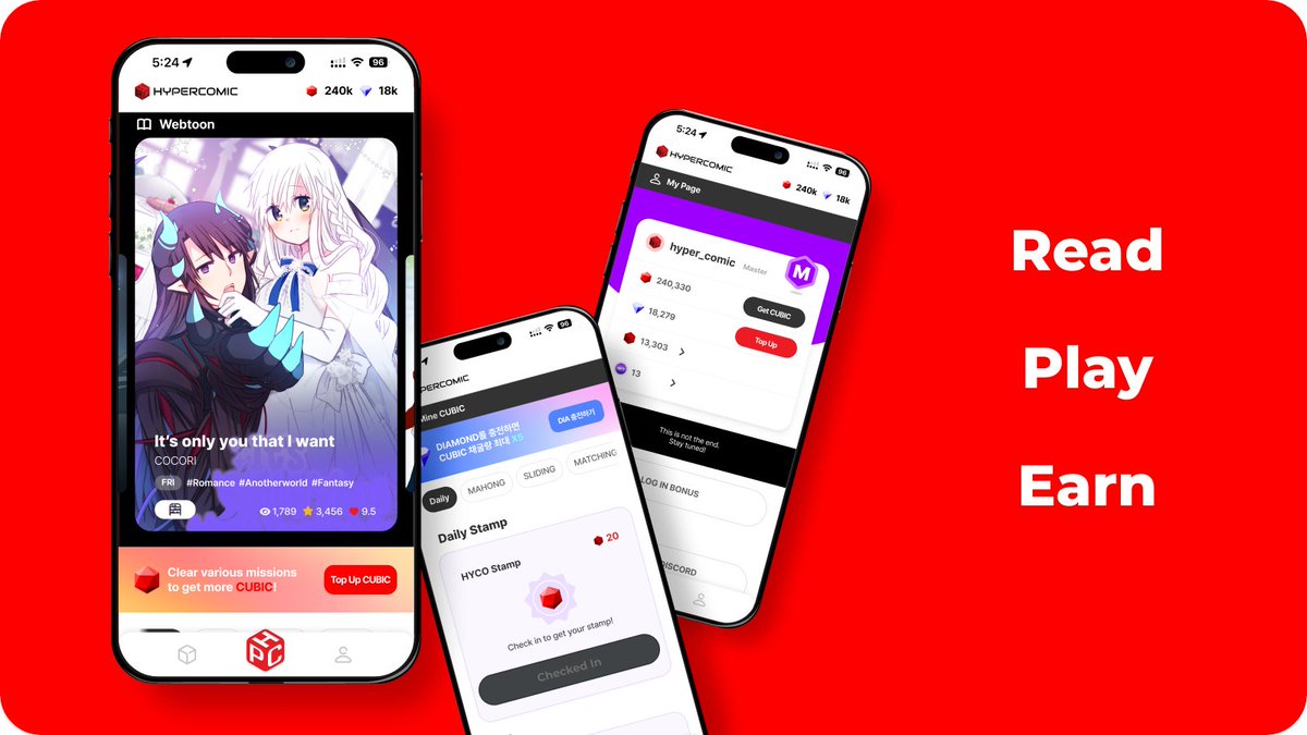 A Completely New Web 3.0 Platform. Webtoon & IP Game and Quiz Earning $HYCO in April📱