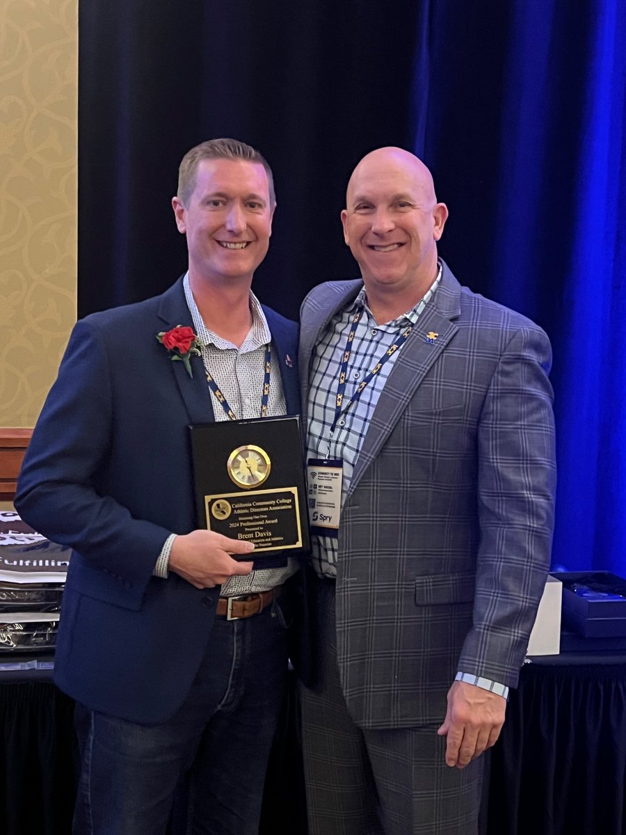 It is official! COS Athletic Director Brent Davis was presented his @3C2Asports California Community College Athletic Directors Association 'Athletic Director of the Year' award! Congrats and thank you for everything you've done for our Student-Athletes and our institution!