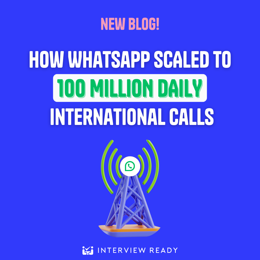 InterviewReady3's tweet image. In this blog, we dive into the algorithms and network protocols that power over 100 million international calls daily at Meta.
Cheers!
Link: interviewready.io/blog/system-de…
#SystemDesign #WhatsApp #NetworkProtocols