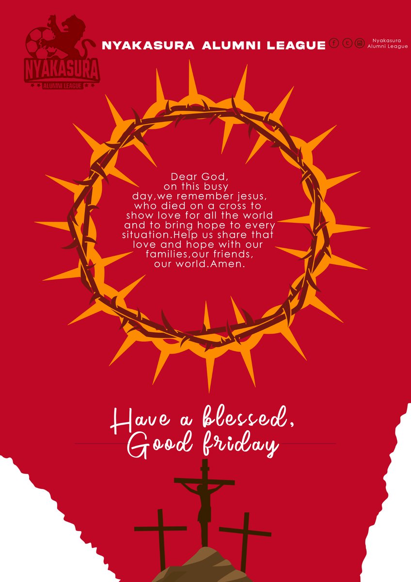 Happy Good Friday fam. May this day brings lots of joy, forgiveness, love, deliverance and happiness in our hearts. 🙏

#NyakasuraAlumniLeagueS2
#HappyGoodFriday