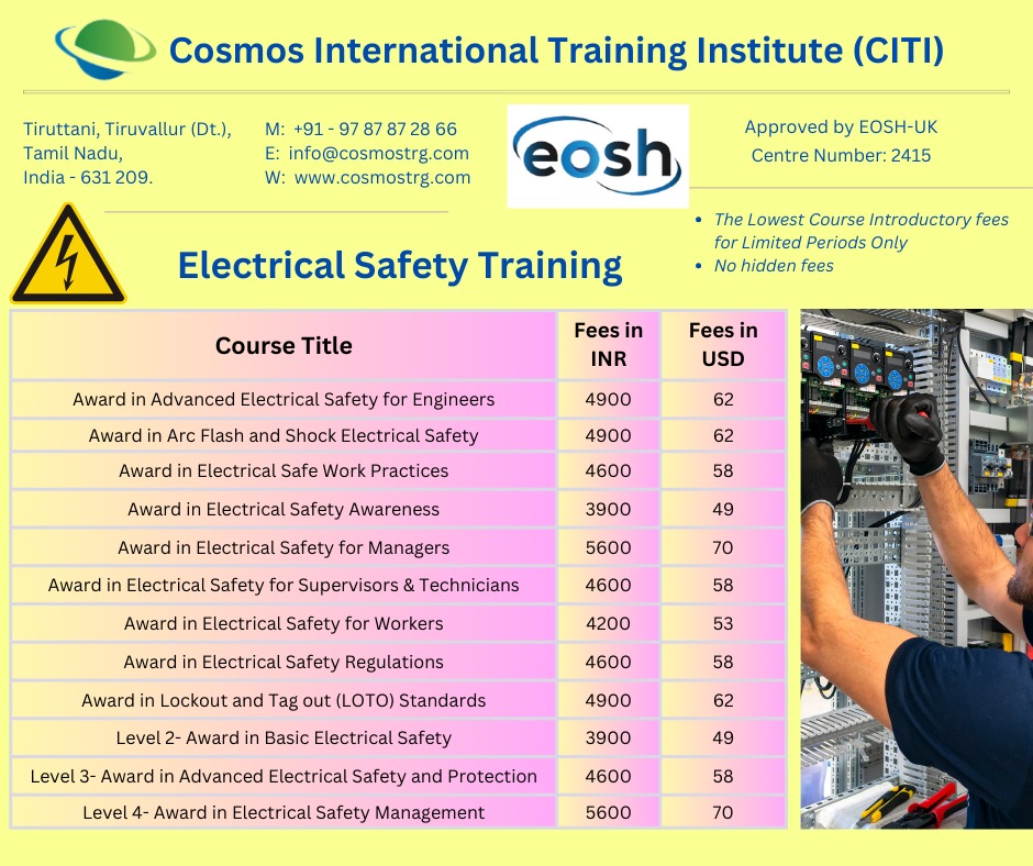 #eoshcourses #eoshcourse #eosh #eoshuk #electrical #electricalsafety #electricalsafetyfirst #electricalengineering #SafetyEngineers #electricalcontractor #electricalsafetywork #electricalsafetymanager #electricalsafetysolutions #ElectricalSupervisor #electricalprotection