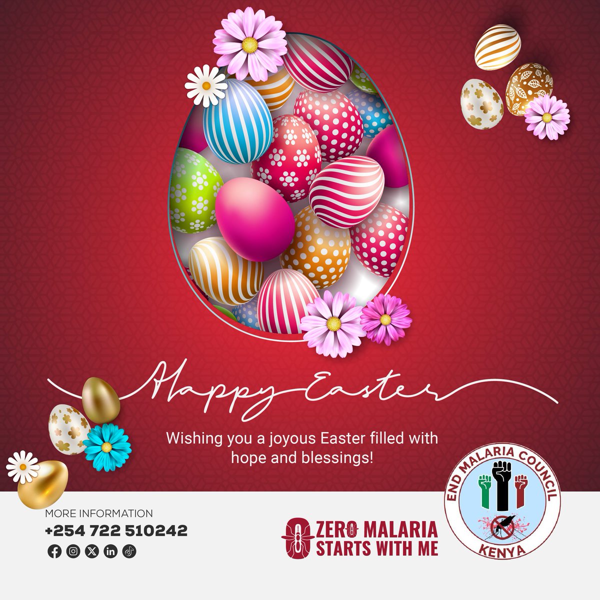 Happy Easter! Let's take a moment to celebrate Easter's spirit of renewal and hope. Together, we're advancing towards a malaria-free world, thanks to your dedication. May this Easter inspire us to persist in our mission for healthier, happier communities.#easter2024 #malaria
