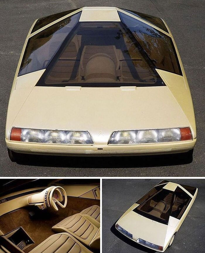 RelatocuriosoK's tweet photo. Al no tener nuevos modelos que revelar en el Salón del Automóvil de París de 1980, el estilista de Citroën Trevor Fiore recibió el visto bueno para construir un modelo (no un automóvil manejable) para exhibir. https://t.co/BesCIrsSU6