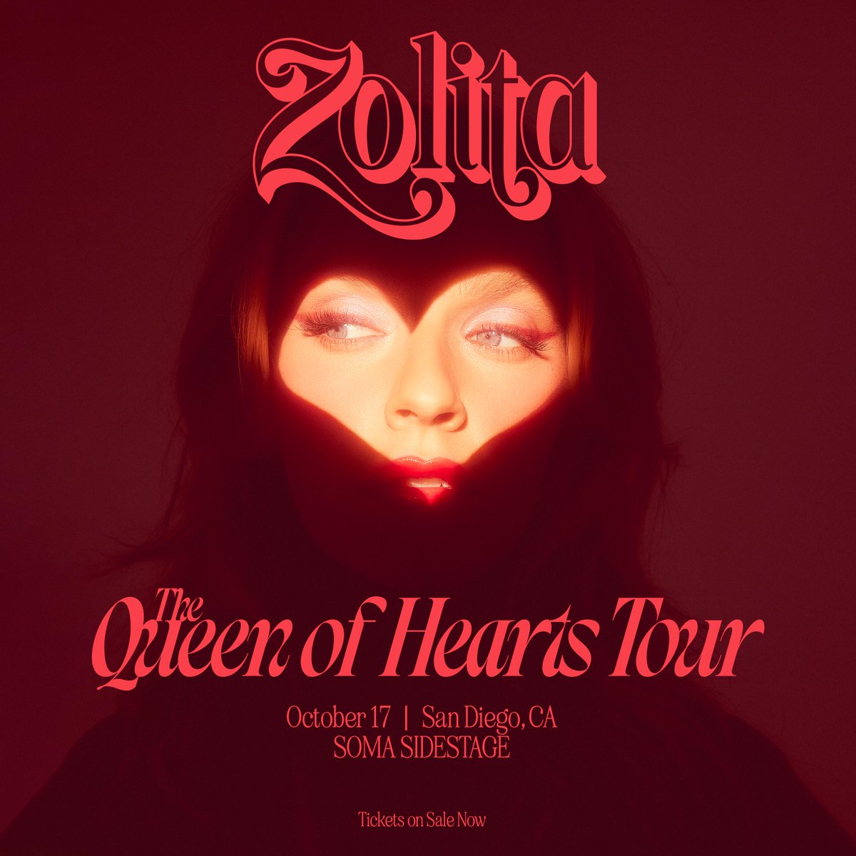 Just Announced 👑 New Music ✅ New Tour ✅ @zolitaofficial — The Queen of Hearts Tour is coming to SOMA on Oct 17th! 🖤 Presale | Wednesday | 10AM | Code: RIFF 🖤 On Sale | Friday | 10AM 🔗 bit.ly/4azif72