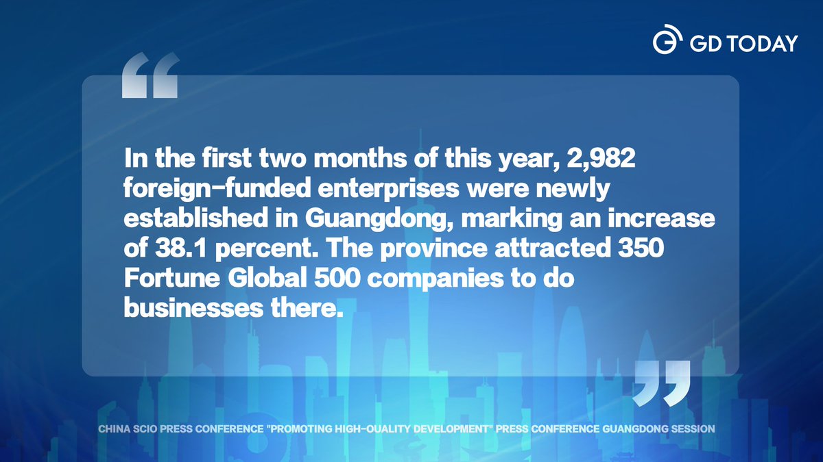 thisisGBA's tweet photo. On March 29, the State Council Information Office of China held a press conference in Beijing with a theme of "Promoting high-quality development". The Governor of #Guangdong Province, Wang Weizhong, attended the conference and introduced Guangdong's dedication to advancing high-quality development and spearheading Chinese modernization. Here are some highlights.