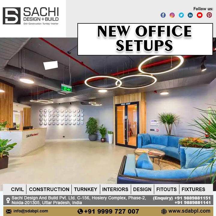 Explore the pinnacle of contemporary work environments with the newest office designs from Sachi Design And Build. Improve the atmosphere at work right now. #newofficevibes #officeinterior #modernoffice #officedecor #ProductiveSpace #OfficeRenovation #workspacegoals #officedesign