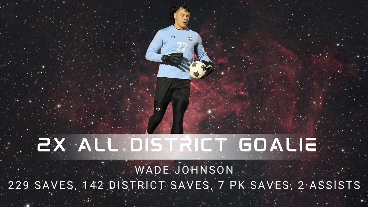 2x All District Goalie of the year Wade Johnson!! He broke some of his own records as well as other  and scored 2 assists!!!! Super proud!!! What a season for this young man!