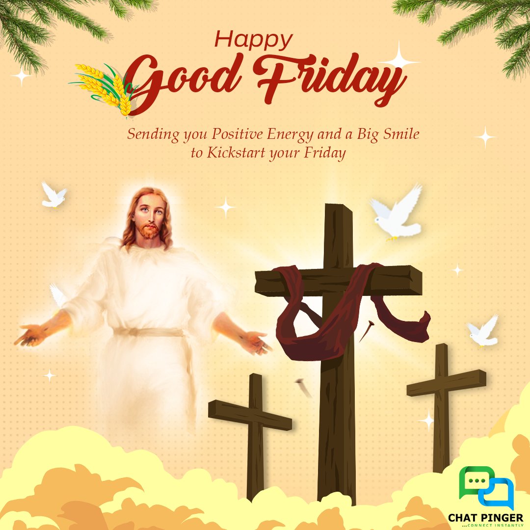 ✨May this Good Friday bring peace ✌️ and grace into your life. 

🙏 Warm wishes from Chat Pinger, your partner in WhatsApp marketing. 💬💡

🌟Happy Good Friday✨

#whatsappmarketing #ChatPinger #whatsappbot 
#chatbot #Holidays #goodfriday #HappyGoodFriday #goodfriday2024