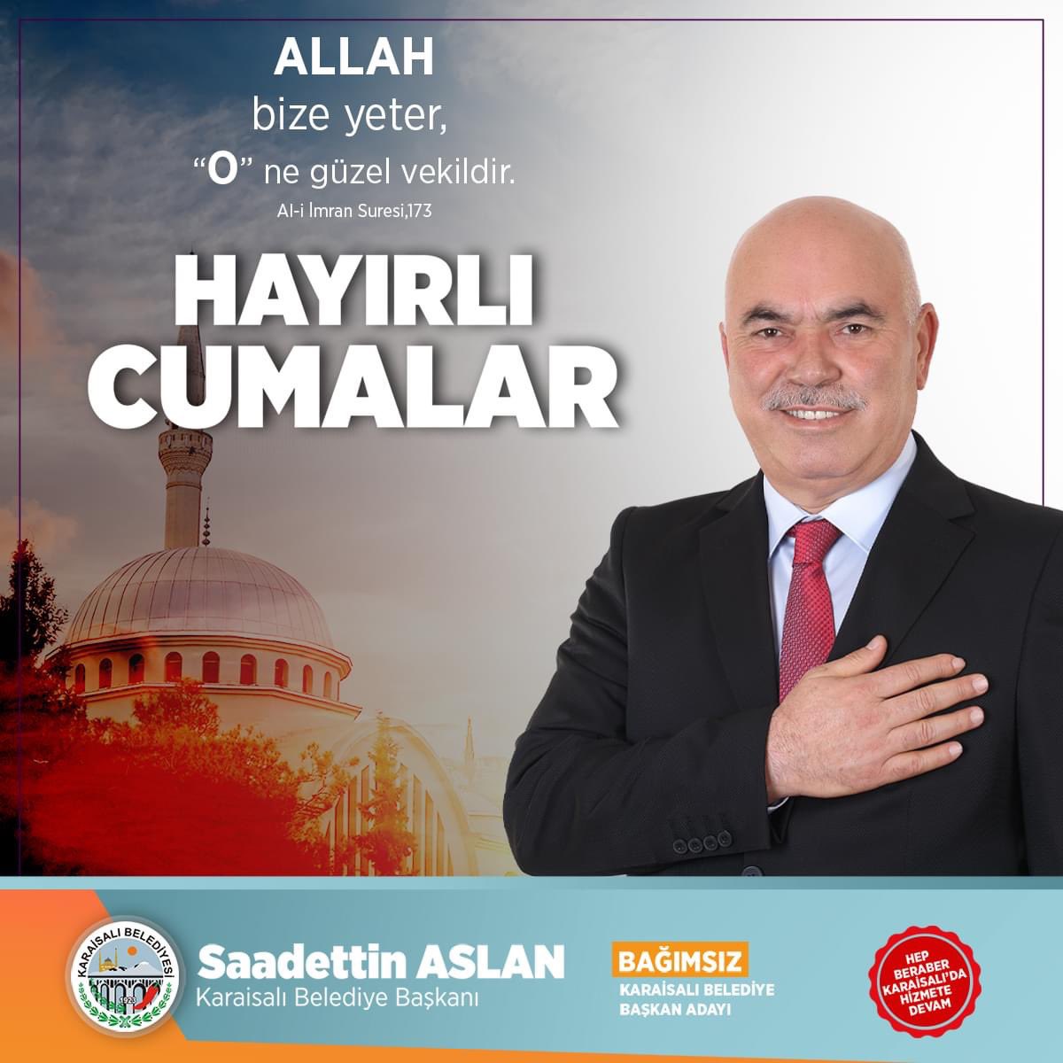 saadettinaslan's tweet photo. ALLAH bize yeter, "O" ne güzel vekildir. (Al-i İmran Suresi,173)

#HayırlıCumalar değerli hemşehrilerim https://t.co/AwuxEkCLVp