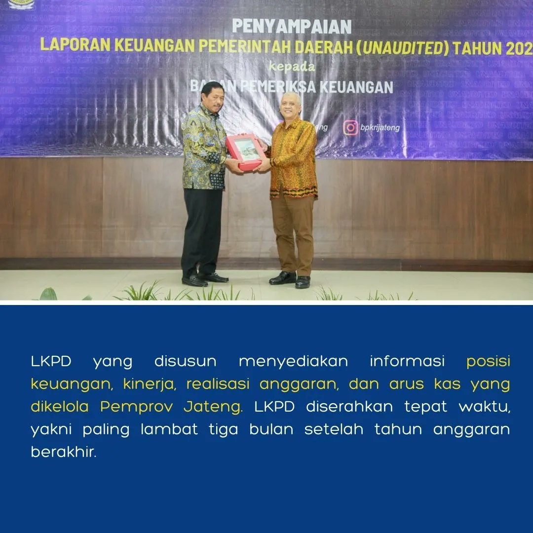 bpkadjtg's tweet image. Pj Gubernur Jateng @pjnanasudjana menyerahkan Laporan Keuangan Pemerintah Daerah (LKPD) tahun 2023 kepada Kepala @bpkrijateng Heri Wiwoho, Kamis (28/3/2024). Penyerahan itu berbarengan dengan 16 kabupaten/kota di Jawa Tengah.

#LKPDJateng2023 #LaporanKeuangan #APBD #BPKADJateng