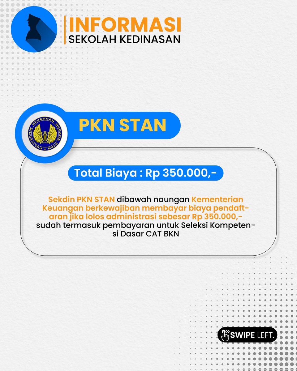 FirmanSHermawan's tweet photo. Beragam biaya seleksi sekolah kedinasan, ada yang berbayar bahkan ada yang Gratis!!!

#jurnalakasa #sipencatar2024 #sekolahkedinasan #sipencatar https://t.co/QeHJhxmrnh