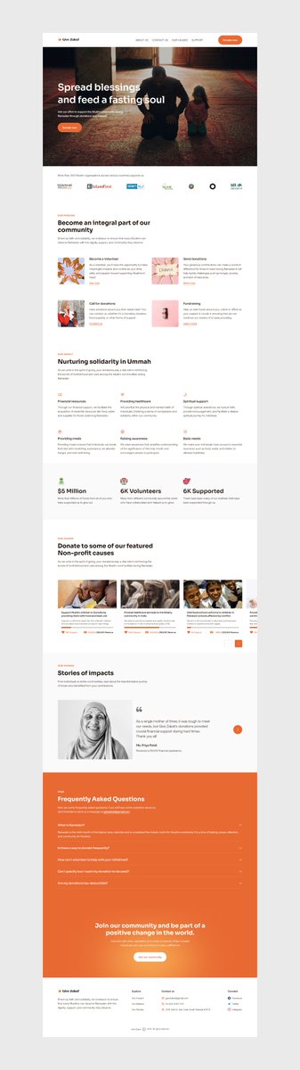 Getting back to design after a long time, I designed a landing page for Ramadan donations to support Muslims worldwide. Preview full design here: behance.net/gallery/194642…