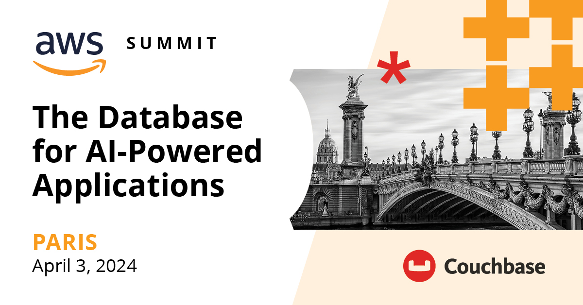 #AWS Summit Paris is coming up on 3 April 🇫🇷 Stop by booth G16 to say hey and talk to our experts about Capella on AWS, plus stick around for @ldoguin & @rophilogene's session on multi-region deployment and minimizing latency with @Qovery_ and #Couchbase! bit.ly/3TSfGHY